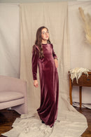 LILOU VELOUR RUFFLE SHOULDER ROBE