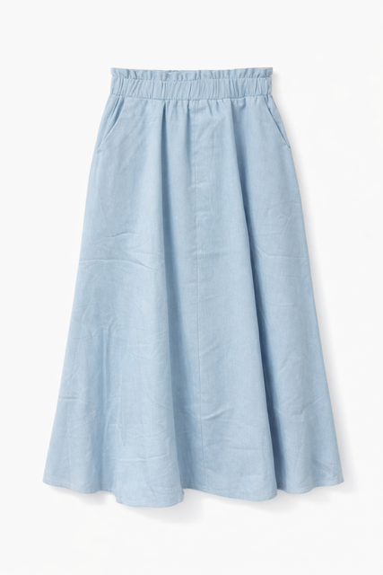 GOLD THREAD KIDS RUCHED  WAISTBAND SKIRT W POCKETS