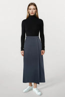 UNAYA DANIELA OVERLAP SIDE BUTTON SKIRT