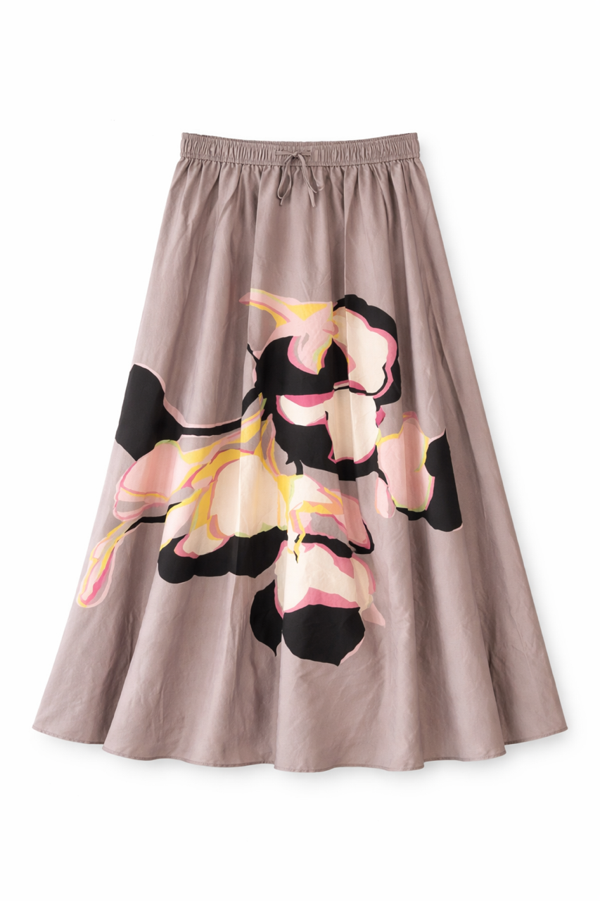 ATTIRE LARGE FLOWER PRINTED SKIRT