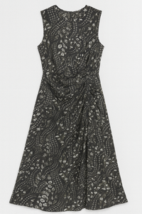 WRONG SIDE OF RIGHT SIDE RUCHED CHIFON PRINTED JUMPER