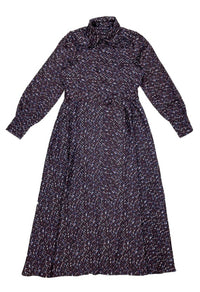 UNAYA DEBRA PRINTED HIDDEN PLACKET SILKY DRESS