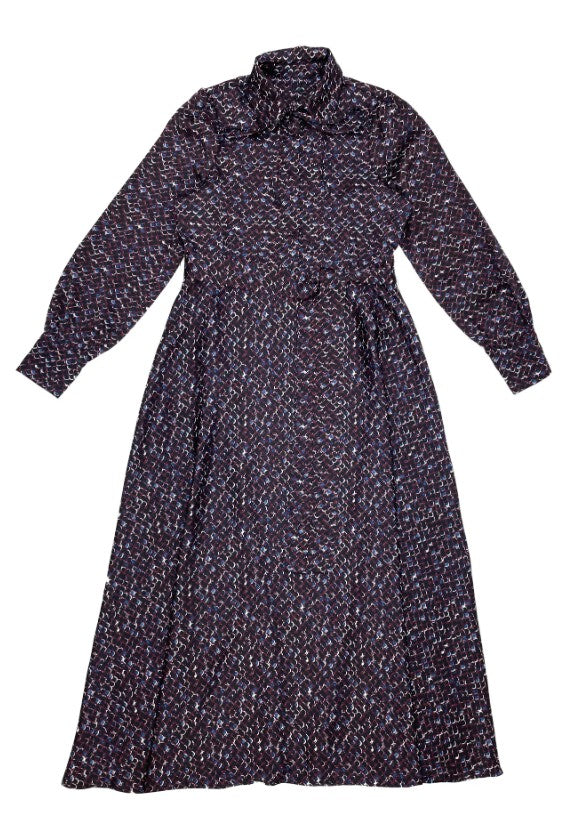 UNAYA DEBRA PRINTED HIDDEN PLACKET SILKY DRESS
