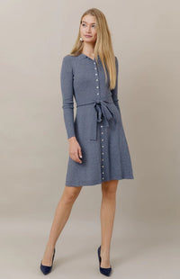 APPARALEL KNIT BUTTONDOWN KNEE DRESS
