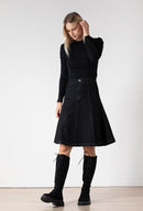 LUNELLA PANELED DENIM ALINE SKIRT