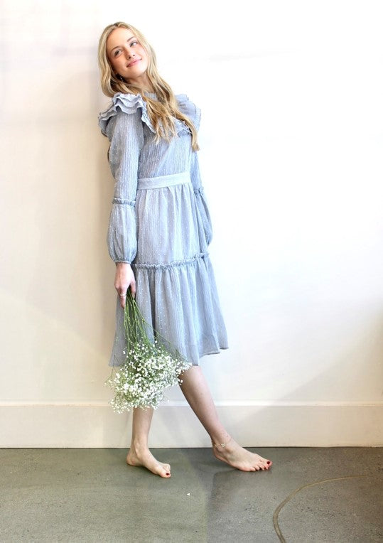STATIC DOTTED RUFFLE DRESS