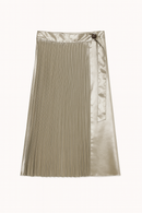 DU PARADISE OLIVE GLOSS SKIRT