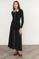 APPARALEL DRINA KNIT COMBO DROP RUFFLE DRESS