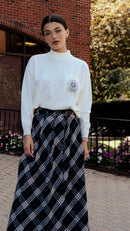 ZAIKAMOYA SKYLAR PLAID LONG SKIRT
