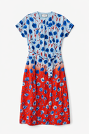 AMELIA FLORAL OMBRE SHORT SLEEVE DRESS