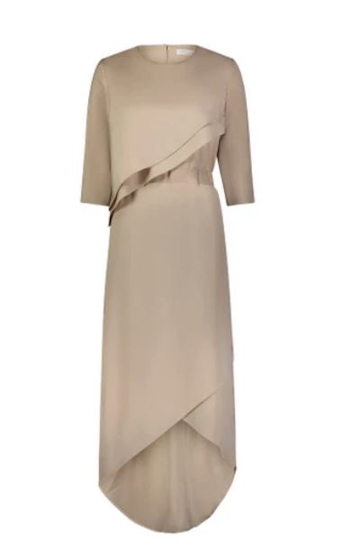 ELLIE MAKIR SILK HI-LO DRESS