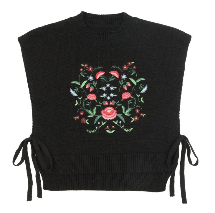 URBAN EDGE EMBROIDERED KNIT VEST