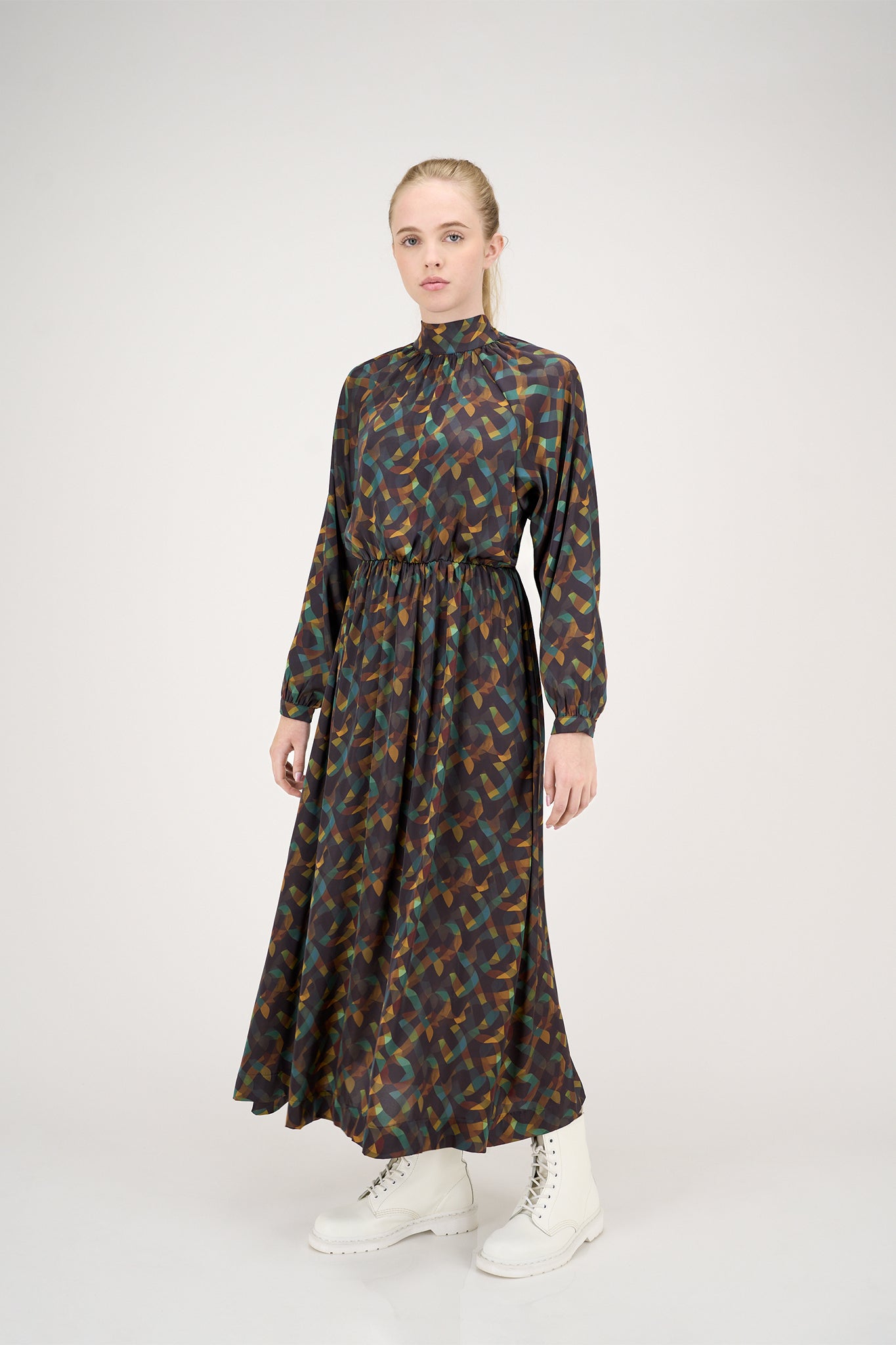 ELLE OH ELLE SILKY GEO PRINT DRESS
