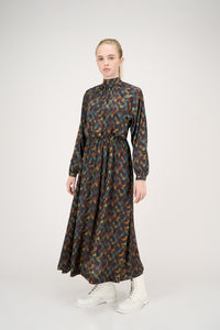 ELLE OH ELLE SILKY GEO PRINT DRESS