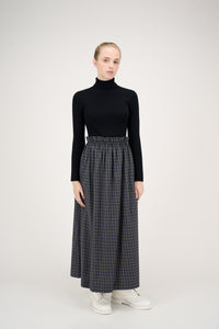 ELLE OH ELLE ODELIA RUFFLE WAIST PLAID SKIRT
