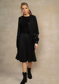 ERMANNA LONG SILKY CONTRAST CARDIGAN