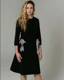 ERMANNA ELASTIC SCRUNCH WAIST TIE DRESS