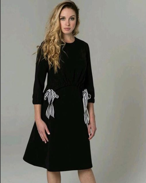 ERMANNA ELASTIC SCRUNCH WAIST TIE DRESS