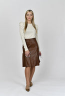 ERMANNA STRIPED POUF SLEEVE TOP