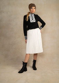 ERMANNA STRIPED DETAIL ZIP TOP