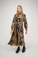 ZAIKAMOYA JAMIE PLEATED FLORAL DRESS