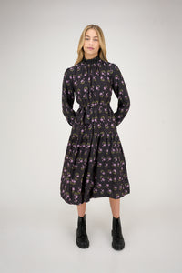 ZAIKAMOYA TAYLOR IRIDESCENT FLORAL DRESS