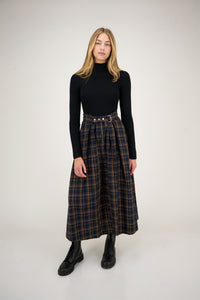 ZAIKAMOYA OLGA PLAID ZIP SKIRT