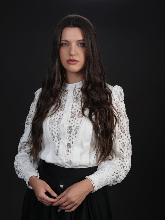 CARLUCCI LACE TRIM TOP