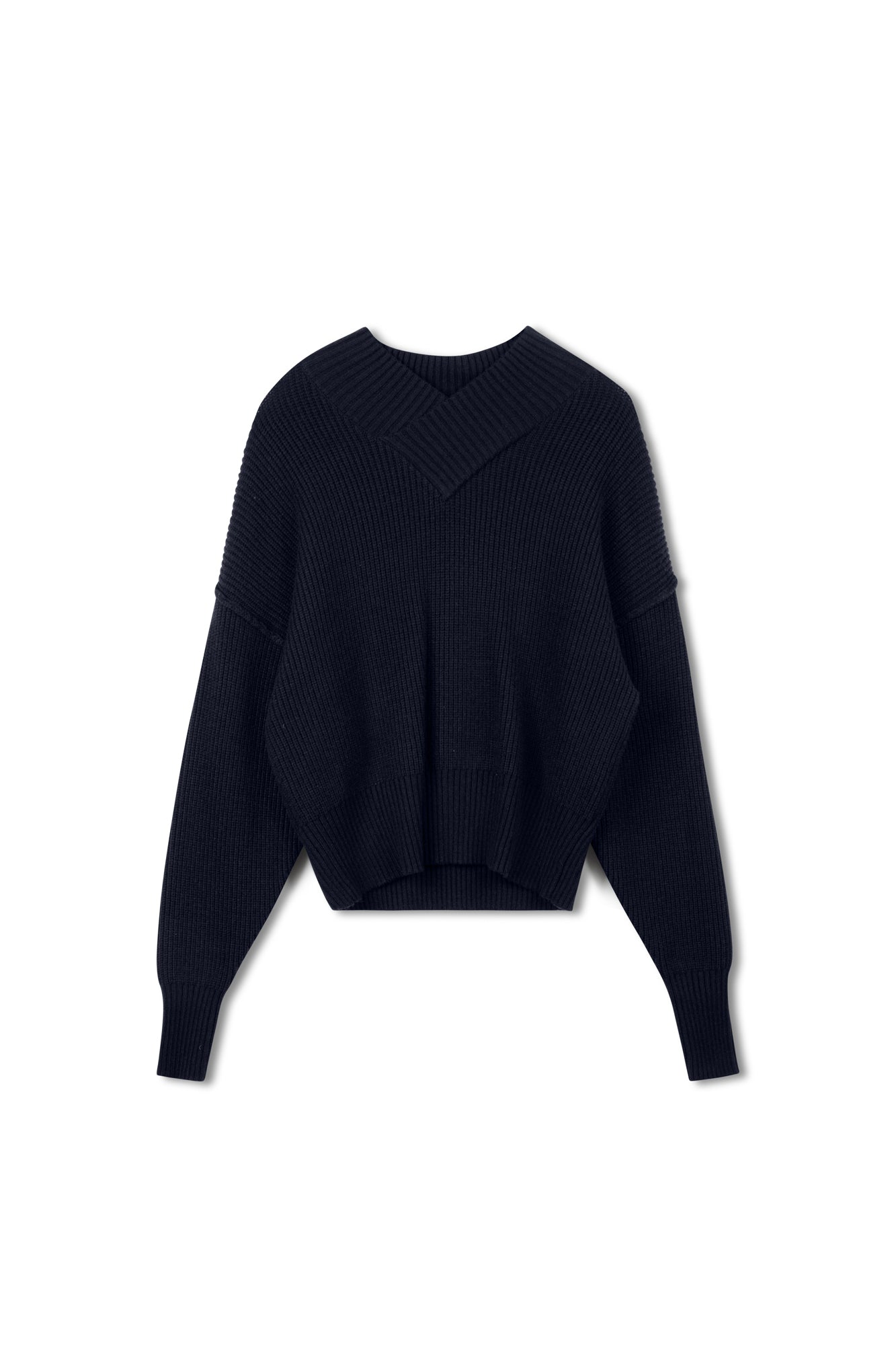 POINT CHUNKY KNIT HIGH NECK SWEATER