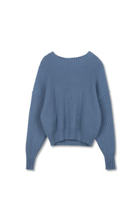 POINT CHUNKY KNIT CREW SWEATER