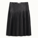 FRONT ROW FAUX LEATHER PLEATED SKIRT