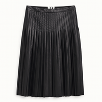 FRONT ROW FAUX LEATHER PLEATED SKIRT