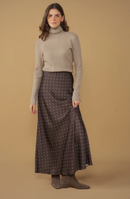 POINT SATIN A -LINE SLIP SKIRT