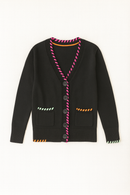 FRENCH MASON WOVEN POP OF COLOR CARDIGAN