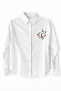 KUO EMBROIDERED CHEST BLOUSE