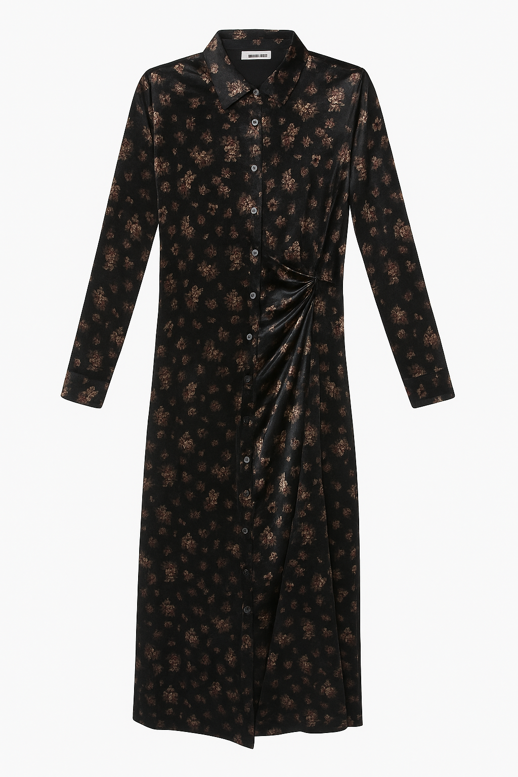 POPPY SIDE KNOT FLORAL VELVET DRESS