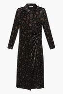 POPPY SIDE KNOT FLORAL VELVET DRESS