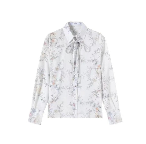 IN:05 SILKY FLORAL BLOUSE W COLLAR