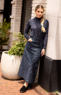 POET FLORAL DENIM SKIRT