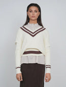 POINT RUFFLE BLOUSE