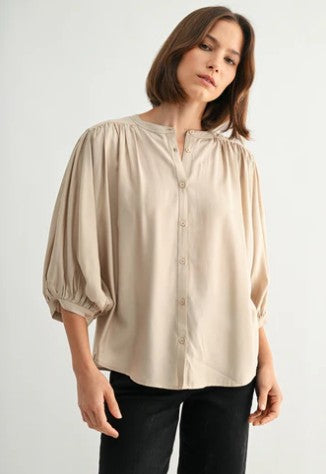 FUN2FUN BALLOON SLEEVE BUTTONDOWN