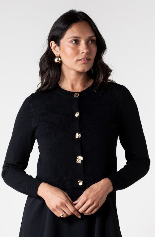 LUNELLA GOLD BUTTON CARDI