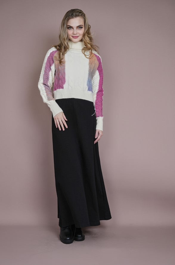 MCQUEEM GRADIENT TURTLENECK CHUNKY SWEATER
