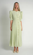 ELLIE MAKIR SILK A LINE PLEATED DRESS