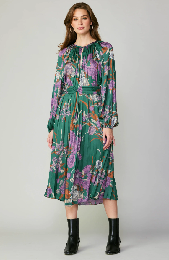 CURRENT AIR FLORAL BELTED DRESS
