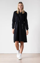 LUNELLA ZIP PULLSTRING HOODED DRESS