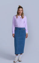 RAVE ON TREND HORSEBIT DENIM SKIRT