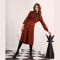 GEM KNIT SET- OVERSIZED SLEEVES TOP & SKIRT W BUTTONS