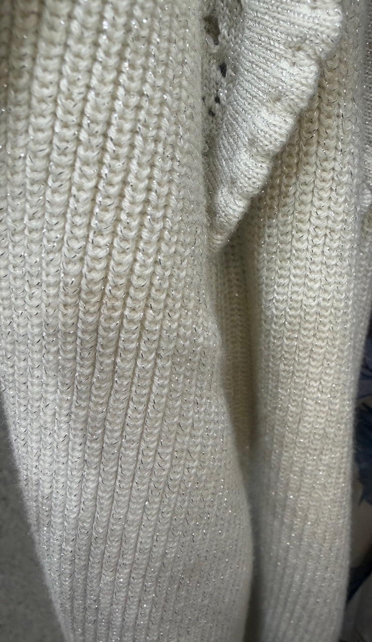 NOIR KNIT TOP W NECK BOW APPLIQUES