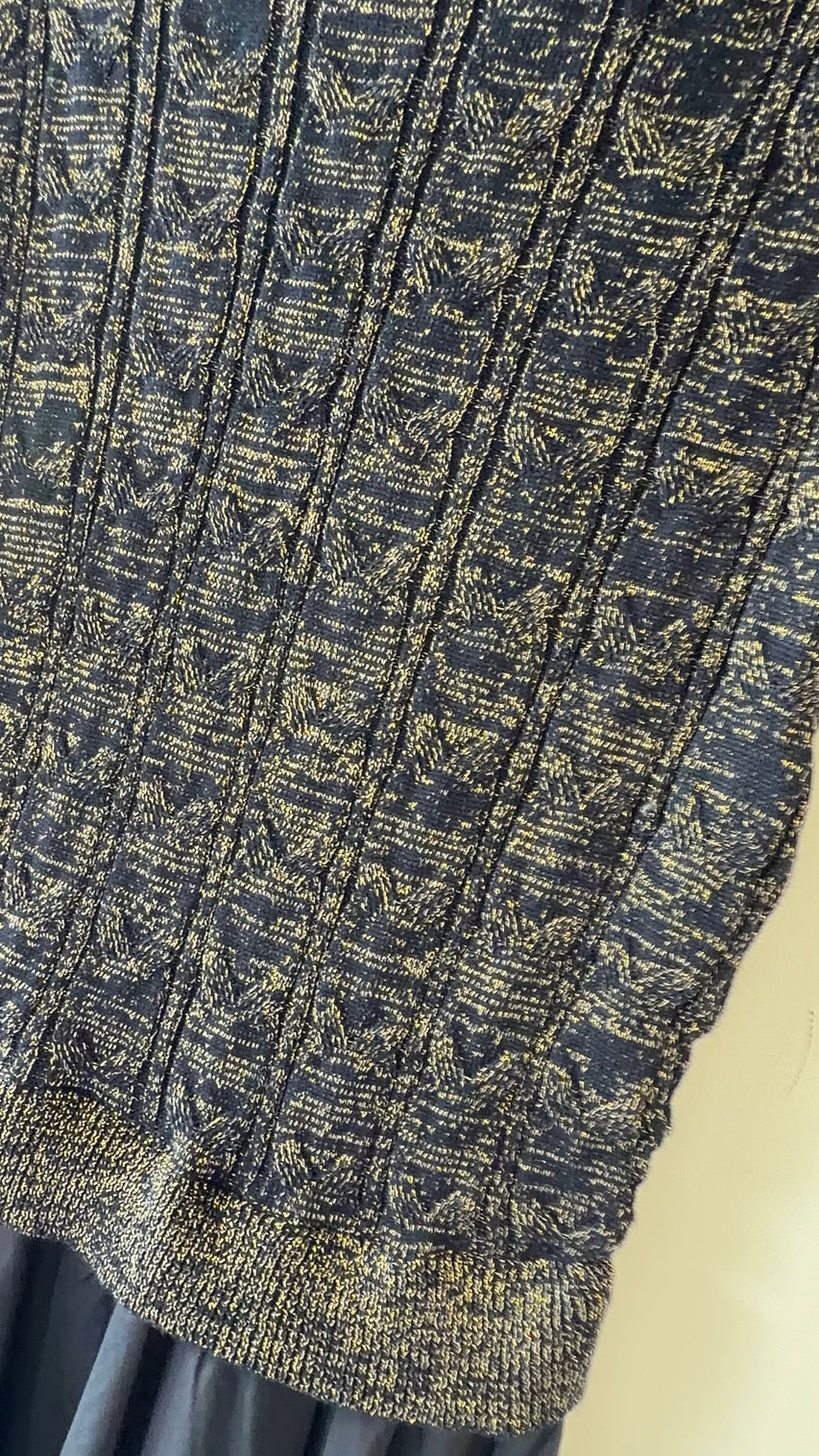 ERMANNA SLEEVELESS COMBO DRESS W GLITTER